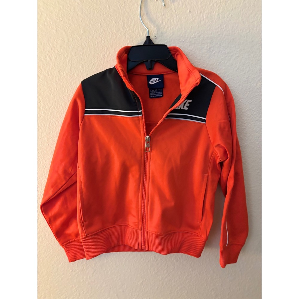 Nike Toddler Boys Orange Black Full Zip Track Jacket Size 4T 
A1145